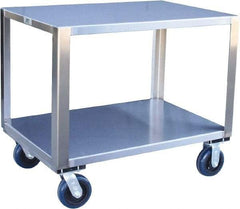 Jamco - 1,800 Lb Capacity, 36" Wide x 24" Long x 31" High Transport Cart - 2 Shelf, Stainless Steel, 2 Rigid/2 Swivel Casters - Exact Tool & Supply