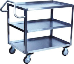 Jamco - 1,200 Lb Capacity, 36" Wide x 24" Long x 39" High Shelf Cart - 3 Shelf, Stainless Steel - Exact Tool & Supply