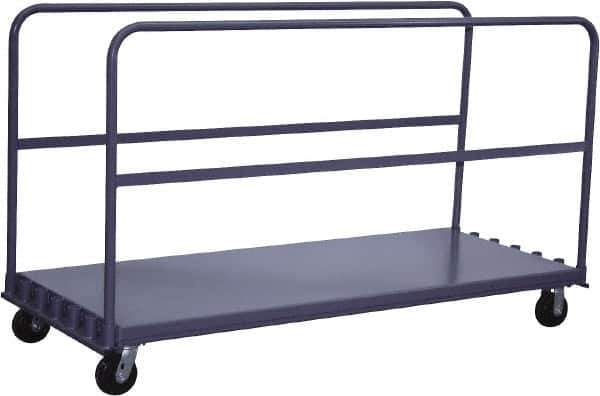 Jamco - 2,000 Lb Capacity Adjustable Sheet & Panel Truck - Steel Deck, 60" OAW, 9" Platform Height, Phenolic Casters - Exact Tool & Supply