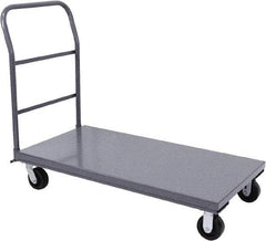Jamco - 2,000 Lb Capacity Platform Truck - Steel Deck, 48" OAW, 9" Platform Height, Phenolic Casters - Exact Tool & Supply
