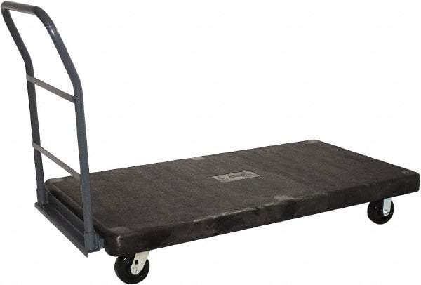 Jamco - 2,500 Lb Capacity Platform Truck - Structural Foam Deck, 48" OAW, 10" Platform Height, Phenolic Casters - Exact Tool & Supply