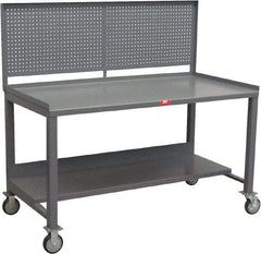 Jamco - Heavy Duty Use Workbench Mobile Work Bench - Steel, Gray, 36" Long x 72" Deep x 58" High - Exact Tool & Supply