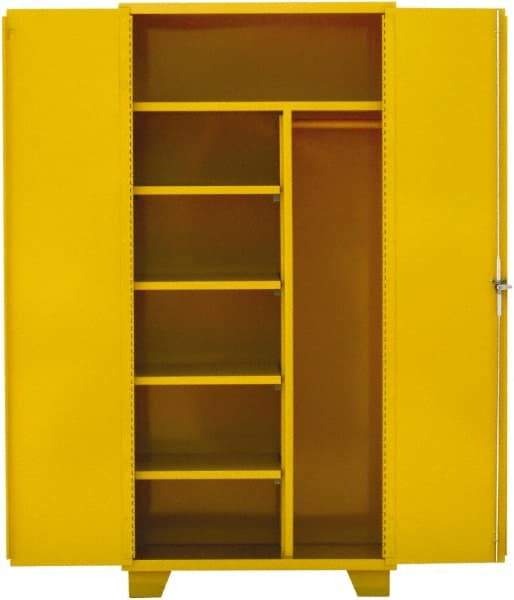 Jamco - 4 Shelf Locking Storage Cabinet - Steel, 48" Wide x 24" Deep x 78" High, Yellow - Exact Tool & Supply