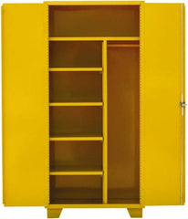 Jamco - 4 Shelf Locking Storage Cabinet - Steel, 36" Wide x 24" Deep x 78" High, Yellow - Exact Tool & Supply