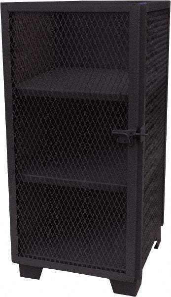Jamco - 3 Shelf Security Storage Cabinet - Steel, 36" Wide x 24" Deep x 54" High, Black - Exact Tool & Supply