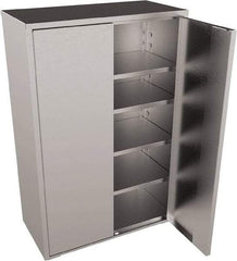 Jamco - 4 Shelf Locking Storage Cabinet - Stainless Steel, 48" Wide x 24" Deep x 73" High - Exact Tool & Supply