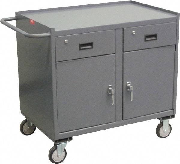 Jamco - Mobile Storage Cabinet - Steel, 36" Wide x 24" Deep x 36" High, Gray - Exact Tool & Supply