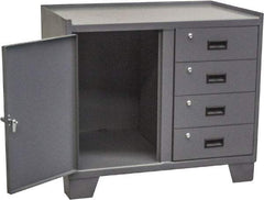 Jamco - Locking Storage Cabinet - Steel, 36" Wide x 24" Deep x 33" High, Gray - Exact Tool & Supply