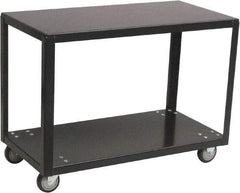 Jamco - 800 Lb Capacity, 48" Wide x 24" Long x 28" High Transport Cart - 2 Shelf, Steel, 2 Rigid/2 Swivel Casters - Exact Tool & Supply