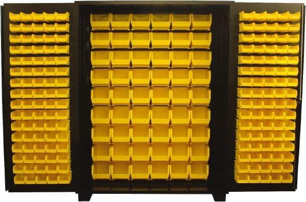 Jamco - 214 Bin Storage Cabinet - Steel, 60" Wide x 24" Deep x 78" High, Black - Exact Tool & Supply