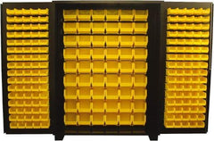 Jamco - 214 Bin Storage Cabinet - Steel, 60" Wide x 24" Deep x 78" High, Black - Exact Tool & Supply