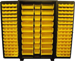 Jamco - 155 Bin Storage Cabinet - Steel, 48" Wide x 24" Deep x 78" High, Black - Exact Tool & Supply