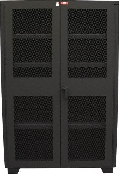 Jamco - 4 Shelf Visible Storage Cabinet - Steel, 36" Wide x 24" Deep x 78" High, Black - Exact Tool & Supply