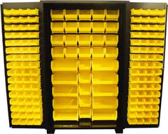 Jamco - 163 Bin Storage Cabinet - Steel, 48" Wide x 24" Deep x 78" High, Black - Exact Tool & Supply