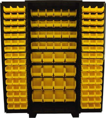 Jamco - 136 Bin Storage Cabinet - Steel, 36" Wide x 24" Deep x 78" High, Black - Exact Tool & Supply