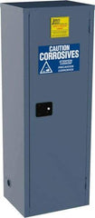 Jamco - 1 Door, 3 Shelf, Blue Steel Double Wall Safety Cabinet for Flammable and Combustible Liquids - 65" High x 18" Wide x 23" Deep, Self Closing Door, 3 Point Key Lock, 24 Gal Capacity - Exact Tool & Supply