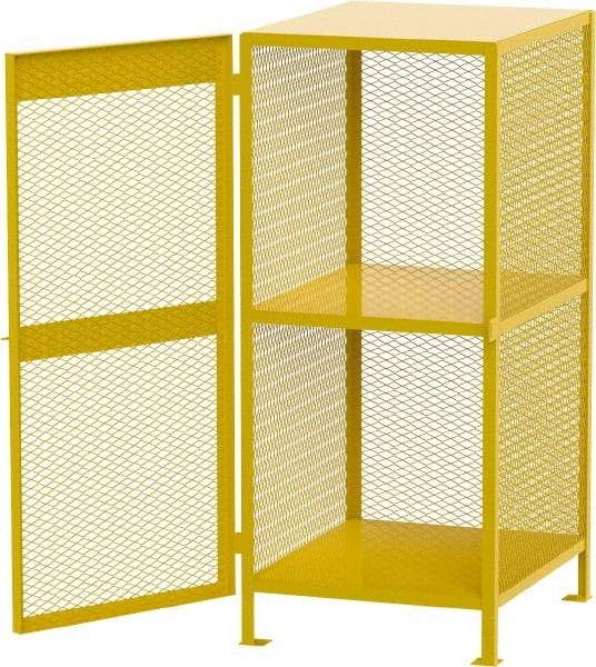 Jamco - Gas Cylinder Storage Cabinet - Steel, 40" Wide x 33" Deep x 71" High, Yellow - Exact Tool & Supply