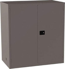 Jamco - 4 Shelf Security Storage Cabinet - Steel, 59" Wide x 34" Deep x 65" High, Gray - Exact Tool & Supply