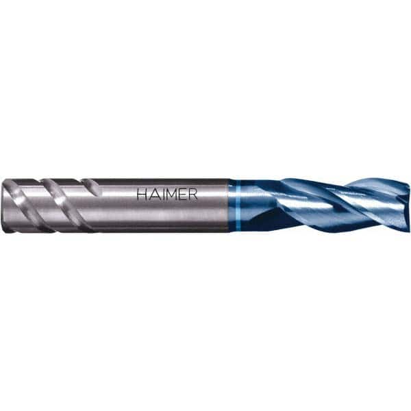 2mm Diam 3-Flute Variable Helix Solid Carbide Square Roughing & Finishing End Mill AlTiN Finish, 7mm LOC, 58mm OAL, 6mm Shank Diam