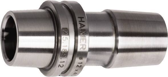 HAIMER - 6mm Hole Diam, HSK25E Taper Shank Shrink Fit Tool Holder & Adapter - 40mm Projection, 12mm Nose Diam, 27.5mm Clamping Depth, 25,000 RPM - Exact Tool & Supply