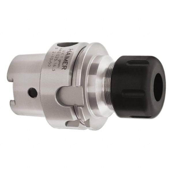 HAIMER - 1/8" to 3/8" Capacity, 50mm Projection, HSK40A Hollow Taper, ER16 Collet Chuck - 0.0001" TIR - Exact Tool & Supply
