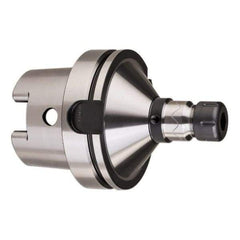 HAIMER - 1/8" to 5/8" Capacity, 5.12" Projection, HSK100A Hollow Taper, ER25 Collet Chuck - 0.0001" TIR - Exact Tool & Supply