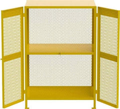 Jamco - Gas Cylinder Storage Cabinet - Steel, 40" Wide x 50" Deep x 71" High, Yellow - Exact Tool & Supply