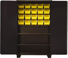 Jamco - 2 Shelf 20 Bin Storage Cabinet - Steel, 48" Wide x 24" Deep x 78" High, Black - Exact Tool & Supply