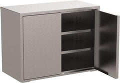 Jamco - 2 Shelf Locking Storage Cabinet - Stainless Steel, 48" Wide x 24" Deep x 37" High - Exact Tool & Supply