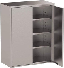 Jamco - 3 Shelf Locking Storage Cabinet - Stainless Steel, 48" Wide x 24" Deep x 61" High - Exact Tool & Supply