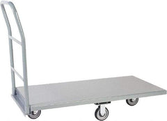 Jamco - 1,200 Lb Capacity Platform Truck - Steel Deck, 72" OAW, 9" Platform Height, Urethane Casters - Exact Tool & Supply