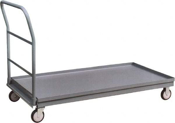 Jamco - 1,200 Lb Capacity Platform Truck - Steel Deck, 48" OAW, 9" Platform Height, Urethane Casters - Exact Tool & Supply