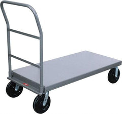 Jamco - 4,000 Lb Capacity Platform Truck - Steel Deck, 48" OAW, 12" Platform Height, Phenolic Casters - Exact Tool & Supply