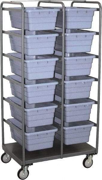 Jamco - 1,200 Lb Load Capacity, Plastic Tote Truck - 36" Wide x 26" Long x 72" High, Gray - Exact Tool & Supply