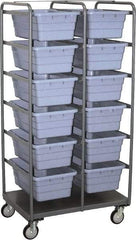 Jamco - 1,200 Lb Load Capacity, Plastic Tote Truck - 36" Wide x 26" Long x 72" High, Gray - Exact Tool & Supply