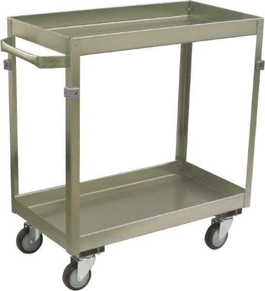 Jamco - 600 Lb Capacity, 48" Wide x 22" Long x 34" High Deep Shelf Cart - 2 Shelf, Stainless Steel, 4 Swivel Casters - Exact Tool & Supply