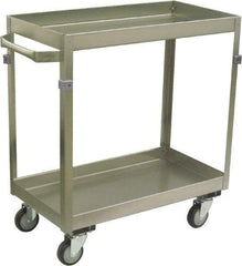Jamco - 600 Lb Capacity, 48" Wide x 22" Long x 34" High Deep Shelf Cart - 2 Shelf, Stainless Steel, 4 Swivel Casters - Exact Tool & Supply