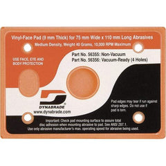 Dynabrade - 4-1/4 x 3" Rectangular Adhesive/PSA Backing Pad - Dynabug II Compatible, Screw Attachment, Nonvacuum Pad, 3/8" Thick, Medium Density - Exact Tool & Supply