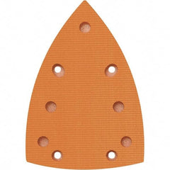 Dynabrade - 5-5/8 x 3-7/8" Triangular Hook Face Backing Pad - Dynabug II Compatible, Screw Attachment, Vacuum Pad, 3/8" Thick, Medium Density, Short Nap - Exact Tool & Supply