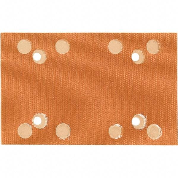 Dynabrade - 5 x 3-1/4" Rectangular Hook Face Backing Pad - Dynabug Model T Compatible, Screw Attachment, Vacuum Pad, 3/8" Thick, Medium Density, Short Nap - Exact Tool & Supply