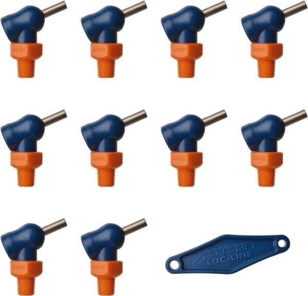 Loc-Line - 1/8" Hose Inside Diam x 5/32" Nozzle Diam, High-Pressure Coolant Hose Nozzle - NPT, for Use with Loc-Line Modular Hose System, 10 Pieces - Exact Tool & Supply