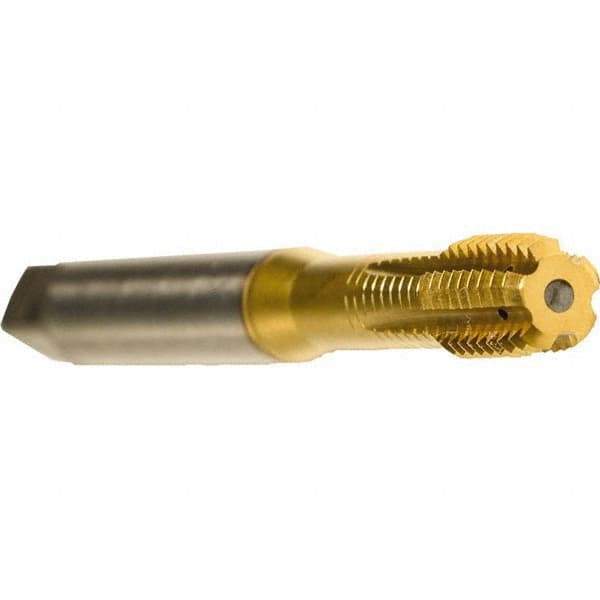 Emuge - 3/8-16 UNC 2BX Modified Bottoming Thread Forming Tap - Cobalt, TiN Finish, 3.937" OAL, 0.63" Thread Length, Right Hand Thread, Series Druck - Exact Tool & Supply