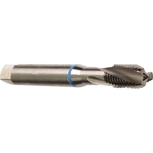 Emuge - M10x1.50 Metric 3 Flute 6H Bottoming Spiral Flute Tap - Cobalt, Bright Finish, 2-15/16" OAL, Right Hand Flute, Right Hand Thread, Series Rekord D - Exact Tool & Supply