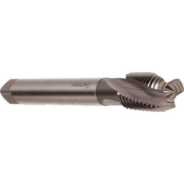 Emuge - 1-11" BSPP, 4 Flutes, Modified Bottoming Chamfer, Bright Finish, Cobalt British Standard Pipe Tap - 0.9843" Shank Diam, 0.7874" Square Size, Series Rekord D - Exact Tool & Supply