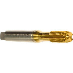 Emuge - M8x1.00 Metric Fine 6HX Modified Bottoming Thread Forming Tap - Cobalt, TiN Finish, 90mm OAL, 17mm Thread Length, Right Hand Thread, Series Druck - Exact Tool & Supply