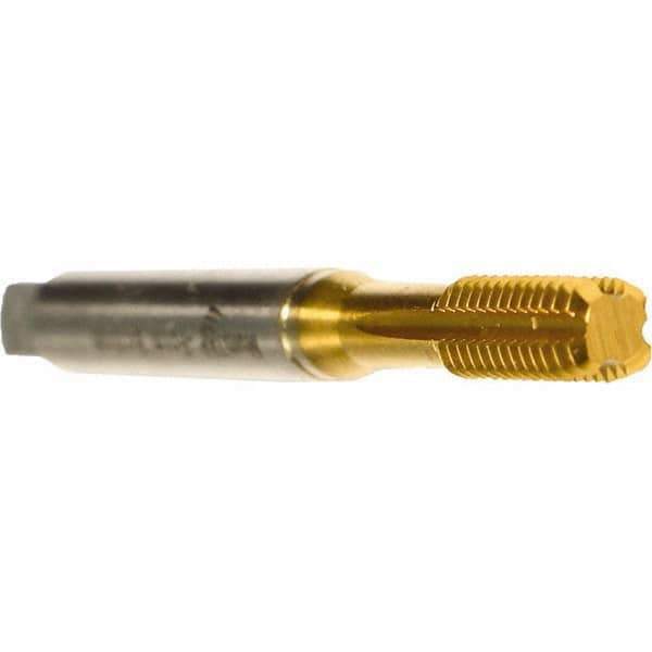 Emuge - #5-40 UNC 2B/3B Bottoming Thread Forming Tap - Cobalt, TiN Finish, 2.205" OAL, 0.433" Thread Length, Right Hand Thread, Series Druck - Exact Tool & Supply