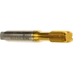 Emuge - #5-40 UNC 2B/3B Bottoming Thread Forming Tap - Cobalt, TiN Finish, 2.205" OAL, 0.433" Thread Length, Right Hand Thread, Series Druck - Exact Tool & Supply