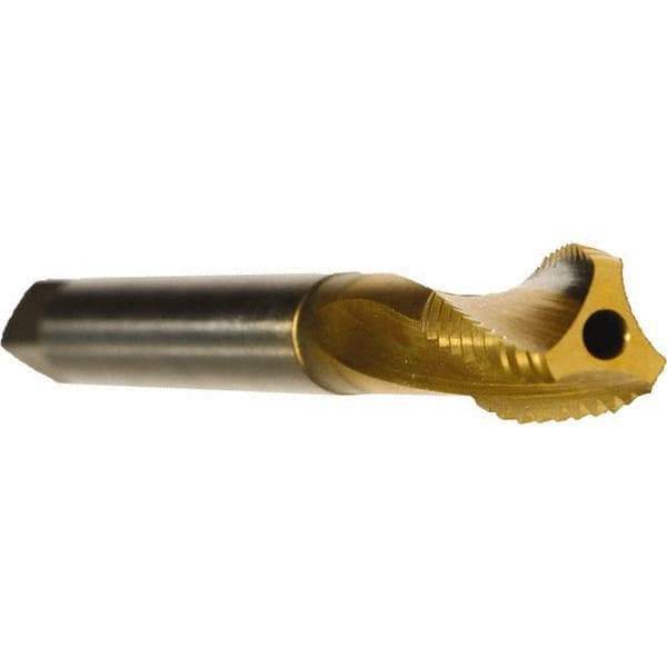 Emuge - 1-1/8 - 8 UN 4 Flute 2BX Modified Bottoming Spiral Flute Tap - Cobalt, TiN Finish, 7.087" OAL, Right Hand Flute, Right Hand Thread, Series Rekord D - Exact Tool & Supply