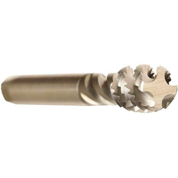 Emuge - M8x1.00 Metric Fine 3 Flute 6H Bottoming Spiral Flute Tap - Cobalt, Bright Finish, 90mm OAL, Right Hand Flute, Right Hand Thread, Series Enorm - Exact Tool & Supply