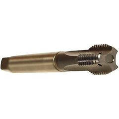 Emuge - 3/8-16 UNC 2BX 3 Flute TiCN Finish Cobalt Straight Flute Machine Tap - Modified Bottoming, Right Hand Thread, 3.937" OAL, 0.866" Thread Length, Oversize, Through Coolant - Exact Tool & Supply